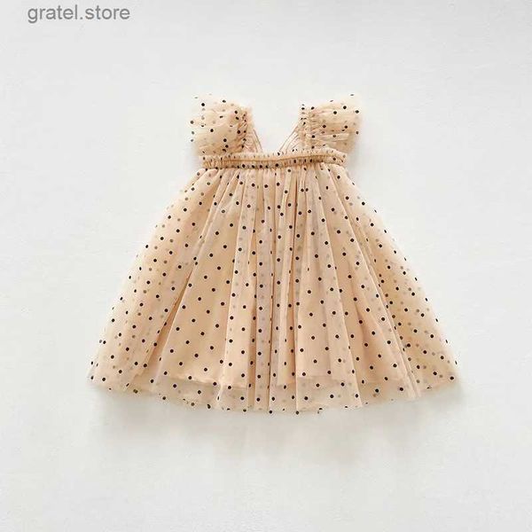 Robes de fille Summer Kids Robes for Girls Suspender Kids Vêtements Polka Dot Tulle Tutu Girls Casual School Wear Princess Party Robe