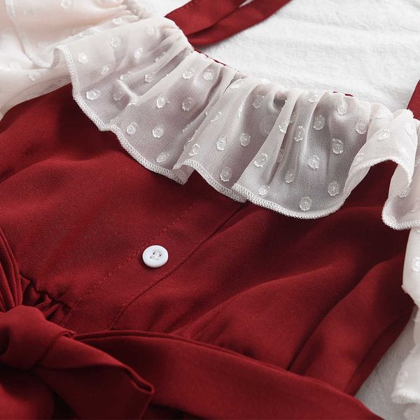 Robes d'été pour filles, tenue princesse en gaze rouge, épaules dénudées, vêtements pour bébés, nouvelle collection