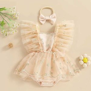 Robes de fille d'été nouveau-né bébé filles robes robes habillées à la broderie florale