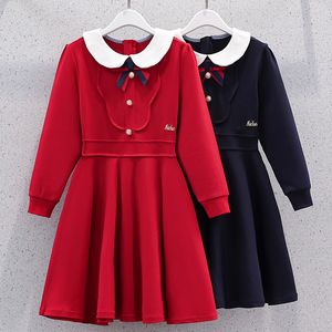 Meisjesjurken Tieners voor meisjes kleren Kinderjurk schooluniform lange mouw kinderen kleding Vestidos kostuum 6 8 10 12 jaar jaar 221125