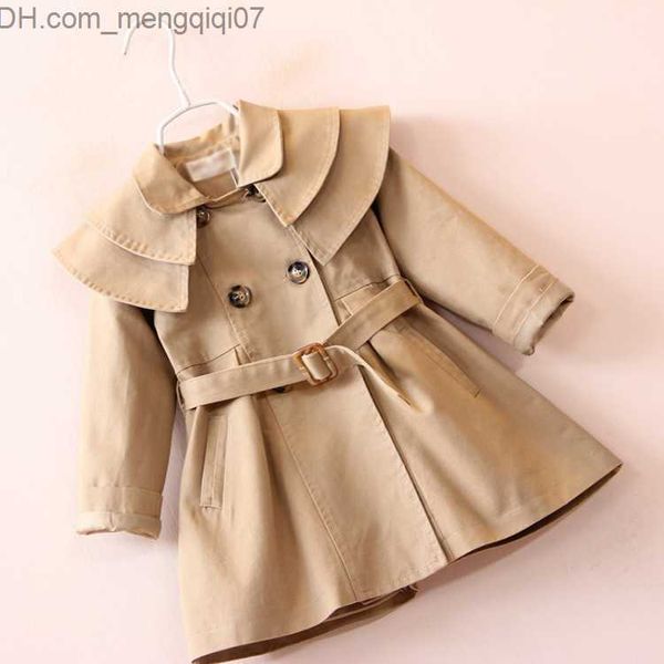 Vestidos de niña Abrigos de tenca Niño bebé niña otoño invierno gabardina bebé chaqueta sólida Coreano de doble capa abrigo de manga larga Z230803