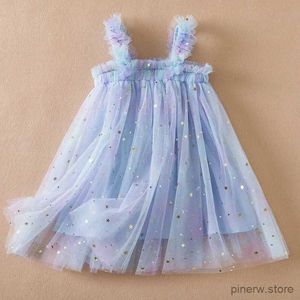 Robes de fille Toddle Bébé Fille Tulle Robe Belle Sans Manches Plissée Solide Robe D'été Fête Tutu Robe Enfants Princesse Baptême Rose Vêtements