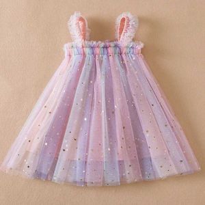 Robes de fille Toddle bébé fille robe tulle belle sans manches plissée de robe d'été solide