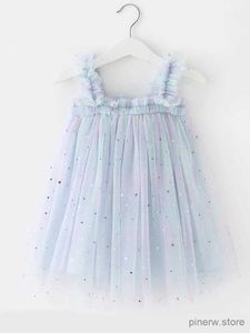 Robes de fille Enfant bébé fille robe arc-en-ciel paillettes tulle tutu robes 6 mois-5 ans enfants fête d'anniversaire princesse ensemble infantile été doux