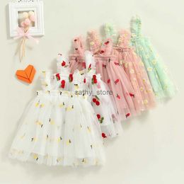 Vestidos de niña Vestido para niños pequeños Partido para niñas para niñas 2023 Summer sin mangas Daisy Floral Tutu Dress Tule Tulle Tulle Princess Birthday Dressesl231222