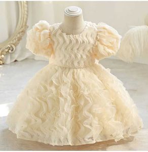 Robes de fille en bas âge pour bébé robe de bébé première fête d'anniversaire robe de bal de mariage grand arc blanc bébé fille baptiste robe d'été