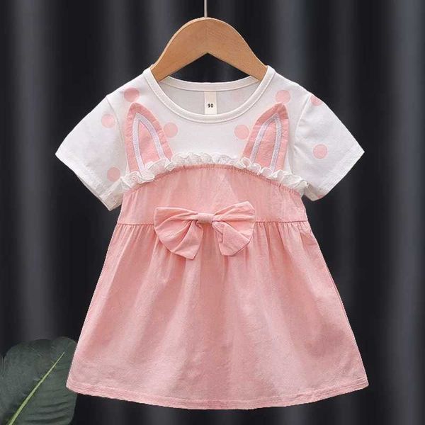 Robes de fille en bas âge en enfant robe fille dessin animé rabbit oreille costume costume arc