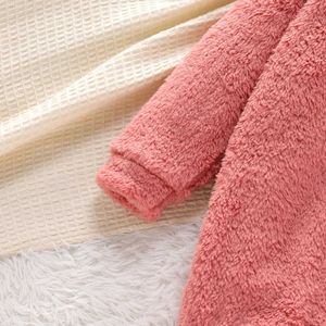 Robes de fille Robe sweat-shirt à capuche en polaire rose pour petite fille, douce et confortable, parfaite pour les sorties et un usage quotidien, style basique