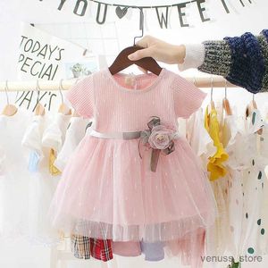 Girl's jurken peuter meisje tutu jurk zomer mode korte mouw prinses jurk schattig bloemen meisje trouwjurk