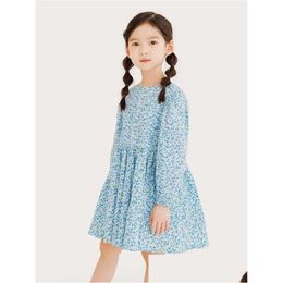 Robes de fille Tout-petits filles Ditsy Floral Bishop Sleeve Dress Elle Enfants Drop Livraison Bébé, Enfants Maternité Bébé Enfants Vêtements Dhkxe