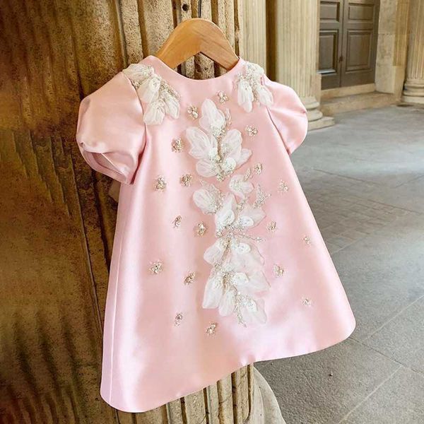 Vestidos de niña para niños pequeños de verano 1 año recién nacido bautizo princesa vestidos para niños bautismo de flores bautismo ropa de niña niños tutu w0224