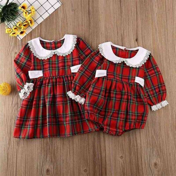 Robes de fille US Little Big Sister Matching Toddler Kid Baby Girl Romper Outfit Robe de Noël Vêtements 0913