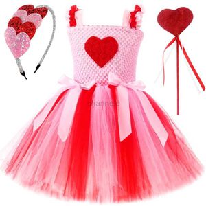 Meisjesjurken Valentijnsdag prinsessenjurken voor meisjes lieve hartjes balletoutfits Tutu's voor kinderen kostuum voor verjaardagsfeestjes van tot strik voor haar toverstaf 240315