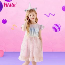 Robes pour filles VIKITA Princesse Filles Robe Vêtements pour enfants Fille Robe d'été sans manches Robes pour enfants pour filles Toddler Girl Robes décontractées 230227