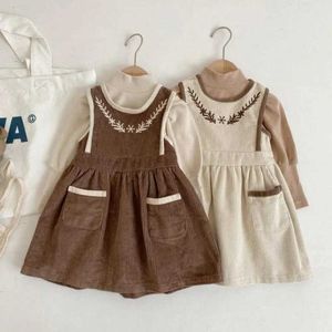 Robes de fille Vintage bébé en velours côtelé robe sans manches