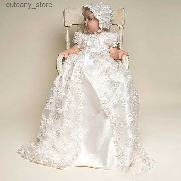 Robes de fille Vintage bébé fille robe baptême 1ère année fête d'anniversaire mariage baptême vêtements pour bébés Bebes L240311