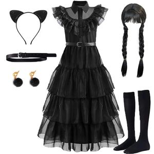 Girl's Dresses Wednesday Addams Cosplay For Girl Costume Vestidos For Kids Party Dresses Carnival Easter Halloween Costumes 5-14 Years 231005