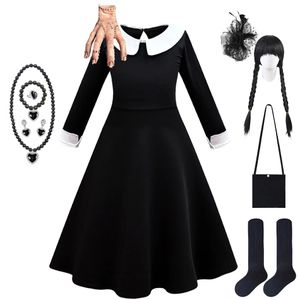 Jurken voor meisjes Woensdagjurk voor meisjes 2-12 jaar Halloween Lange mouw Prinseskostuum Lente Herfst Kinderen Dagelijks Casual outfits 231123