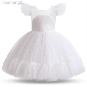Girl's jurken White Lace Bloem Girls trouwjurk formele ceremonies jurk baljurk kinderen kleding klein meisje verjaardag doopvestido w0314