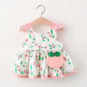 Vestidos de niña chicas jóvenes moda para niños flores florales verano ruchada princesa princesa para niños pequeños para 5tgirl's