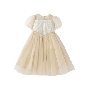 Girl's Es Teen Girls Princess 2023 Zomer Nieuwe Mesh Patchwork Clothing modieuze kanten jurk kinderen #7227 0131