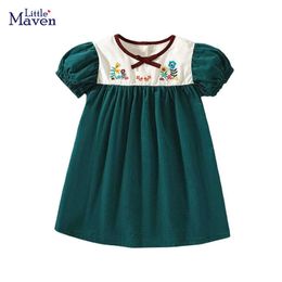 Vestidos de verano maven para niña, vestido de flores verdes para fiesta infantil, ropa pequeña para niñas de 7 años, 2023, 0131