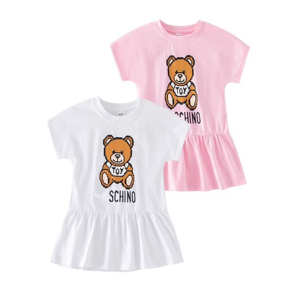 Diseñadores de verano de niñas Princess Vestidos niños pequeños Cartoon letra estilo vestido de niña de manga corta ropa de manga corta bh232