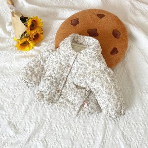 Fille doux manteau enfants nourrissons enfants hiver Floral coton rembourré veste en peluche épaissie Cardig 240304