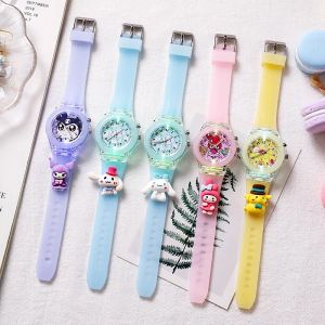 Girl's Watch Children's Silicone Riem gekleurd licht Kinderhorloge Student Quartz Clock Groothandel