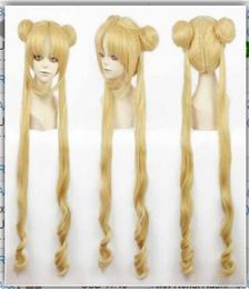 Girl Sailor Moon Cosplay Costumes Wig Tsukino Usagi et Princess Serenity Curls porter les cheveux résistants à la chaleur Hair3302872