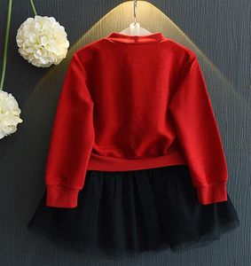 Ensembles d'automne pour filles, vêtements pour bébés, manches longues, robe de princesse en maille de cygne cousue, pour enfants