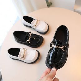 Girl Shoe Fashion Flats For Children Casual Kid Shoe Comfortabele Pu Leather Shoes Boys Girl Kind Candy Loafers Flat Boy Shoe 240511