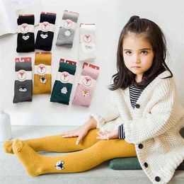 Meisje sokken herfst lente allemaal match belichamen 1-12 jaar kind panty 100% katoen kinderen baby meisjes lange sokken 210701