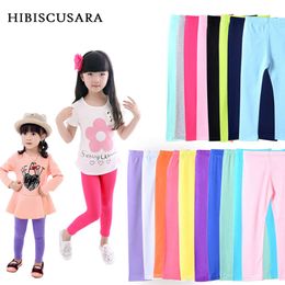 Girl Soft Elastic Modal Cotton Kids Leggings Candy Girls Skinny Pants Solid Color 2-13y Children broek L2405