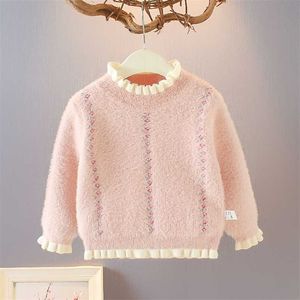 meisje truien winter 2 4 6 8 10 jaar peuter breien pullovers top Koreaanse stijl vestigingen warme kinderen 211201