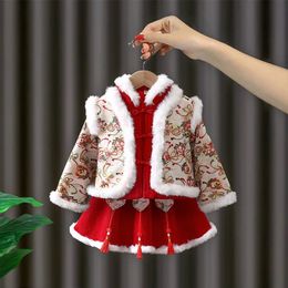 Girl Tang Suit Année chinoise Robe traditionnelle pour tout-petit bébé filles beaux motifs de fleurs 231221