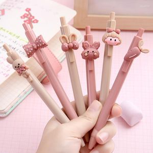 Girl The Neutral Ball Pen Pink Press Cute Student Cartoon Learning Stationery OfficeSupplies Examination Signature