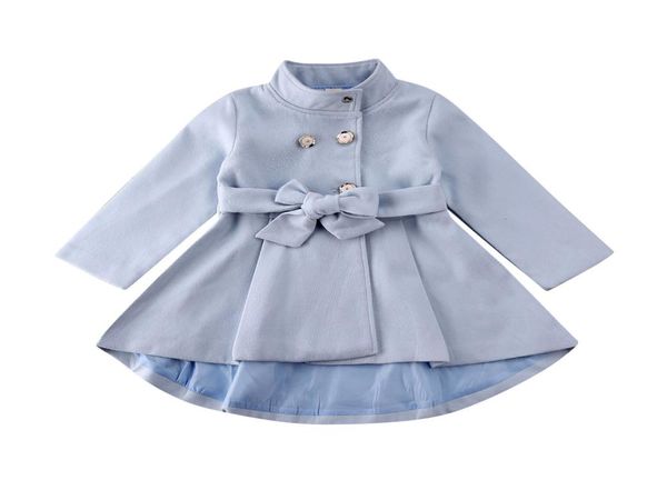 Niña trinchera elegante niño bebé niña prendas de vestir exteriores vestido largo chaqueta cortavientos abrigo otoño invierno tamaño 15Y Y2008312560695