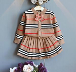 Conjunto de ropa de moda para niñas pequeñas, vestidos de diseñador de primavera, ropa bonita para niñas pequeñas, traje dulce