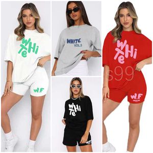 Fille Chemises blanches Femmes Tshirt Designer T-shirt Tops d'été Lâche Sweat-shirt de couleur unie Top Tee Luxe Vêtements décontractés Marée Pulvérisée Tops Femmes Fox Survêtement Ensembles