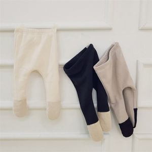 Calzamaglia invernale per bambina Cucitura calze per neonato Plus Collant in velluto Baby Plush Big Pp Foot 210528