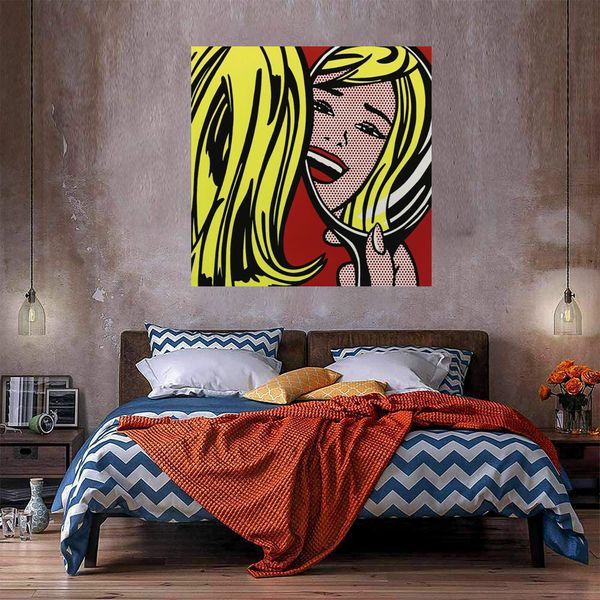 Chica con espejo Decoración para el hogar Enorme pintura al óleo sobre lienzo Handcrafts / HD Imprimir Wall Art Fotos Personalización es aceptable 21050601