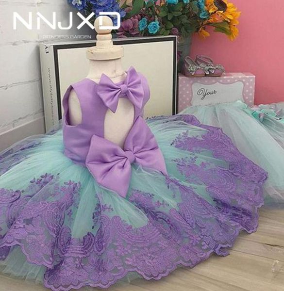 Girl039 robes 1 an d'anniversaire cadeau pour bébé filles vestidos vestiges mignons tenues de bowknot princesse baptême enfants