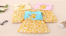 Girl039s Robes 18M6Y Enfant Bébé Fille Robe D'été Sans Manches Pour Enfants Dessin Animé Girafe Imprimé Tenues Enfants Vêtements6387612