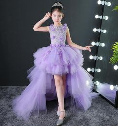 Girl039s Kleider 2021 Lange Schleppe Kinder Festzug Abendkleider Applikationen Spitze Ballkleid Blumenmädchen für Hochzeiten Erstkommunion1145727