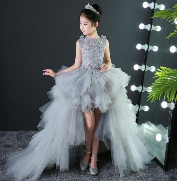 Girl039s robes de luxe sur mesure de luxe de luxe robe pour enfants anniversaire de mariage robe de bal de bal de balle en cristal bandage fleur fille long t3114070