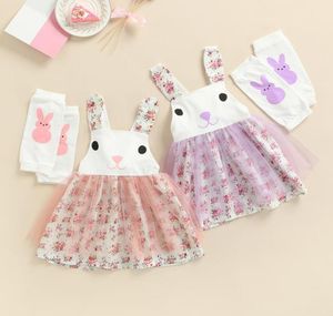 Girl039s Robes Focusnorm 14Y Pâques Jours Robe Princesse Bébé Enfants Filles Vêtements Sans Manches Floral Imprimé Dentelle Tutu6700138