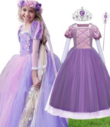 Girl039s vestidos de niña cosplay vestida de halloween enredado princesa princesa de princesa para niños