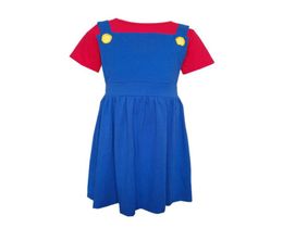 Girl039s robes filles princesse Halloween robe rouge bleu pêche classique Costume Super frères enfants Cosplay3302282