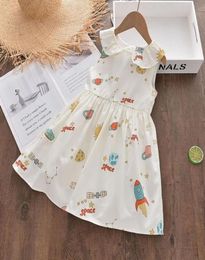 Vestidos para niñas Menoea, estampado de dibujos animados para niñas lindas, vestido informal con patrón espacial de verano 2022, ropa de bebé coreana para niños de 38 años 8346678